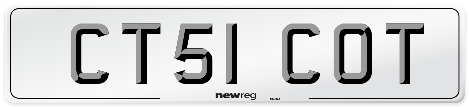CT51 COT Number Plate from New Reg